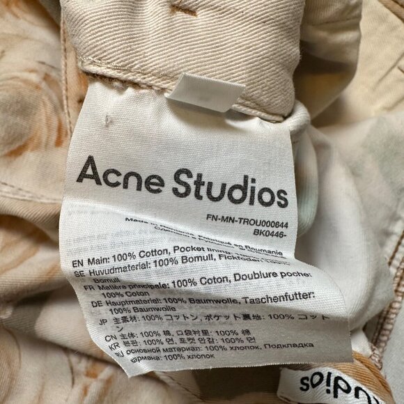 Acne Studios Bootcut Floral-Print Rose Jeans Orange Men's Size EU 44 / US 30 - Picture 10 of 10